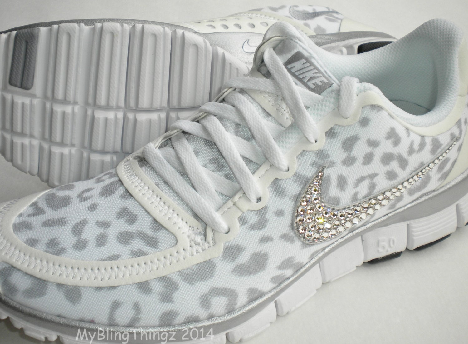 Nike Free Run V4 Bling Shoes White Wolf Grey - Etsy