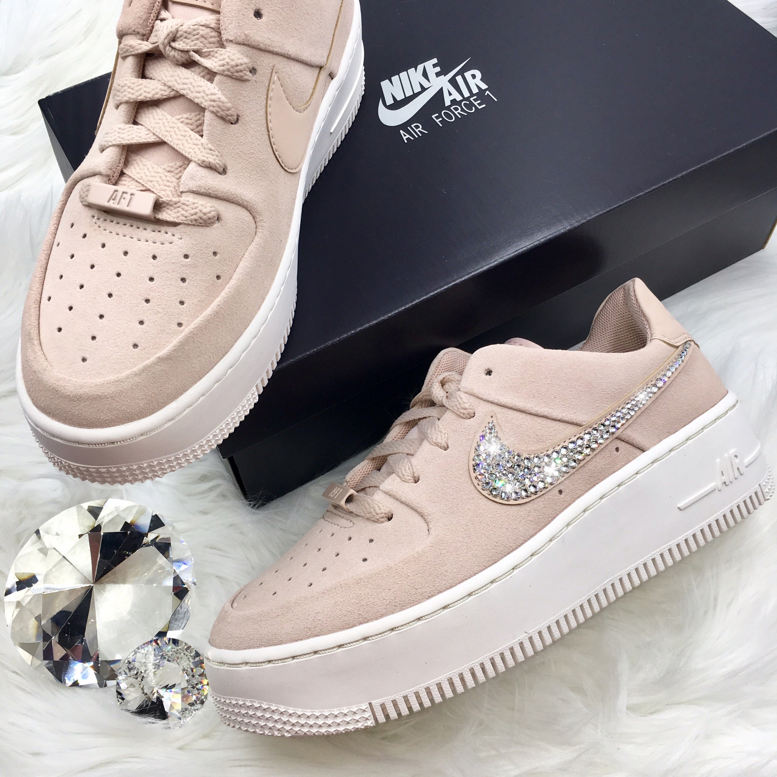 Swarovski Nike Air Force 1 Sage XX Low Casual Shoes with | Etsy Swarovski Nike Air Force 1 Sage XX Low Casual Shoes with | Etsy
