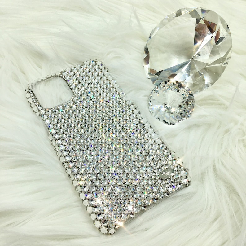 BLING Case for iPhone 15 14 13 Pro Max Plus Mini Luxury Clear Swarovski Crystal Diamond Rhinestone Back Cover made w/24ss Swarovski Crystals image 2