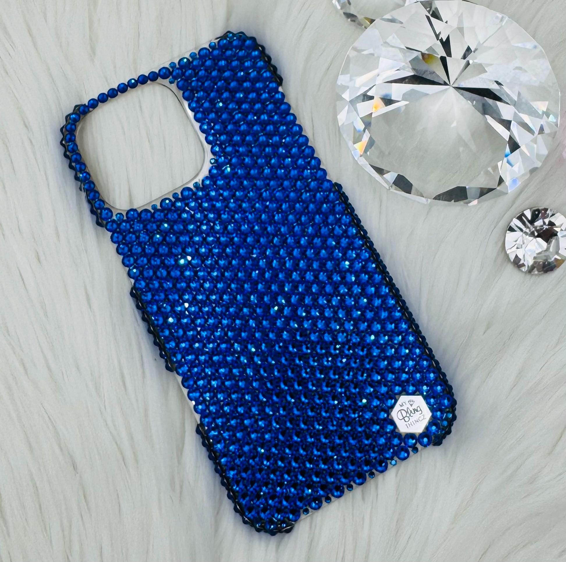 Capri Teal Ocean Blue Rhinestone Bedazzled BLING Phone Case