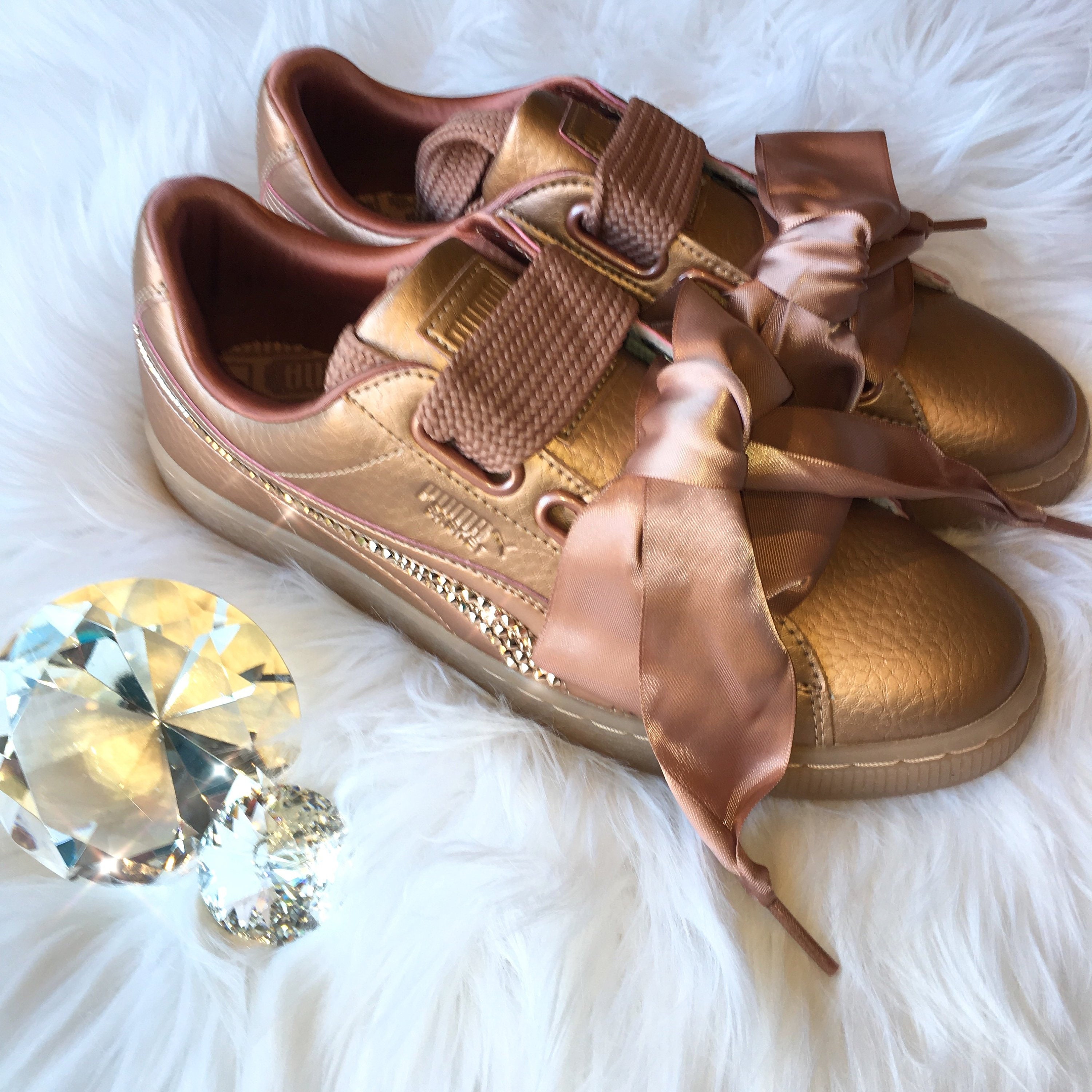 puma basket heart bling