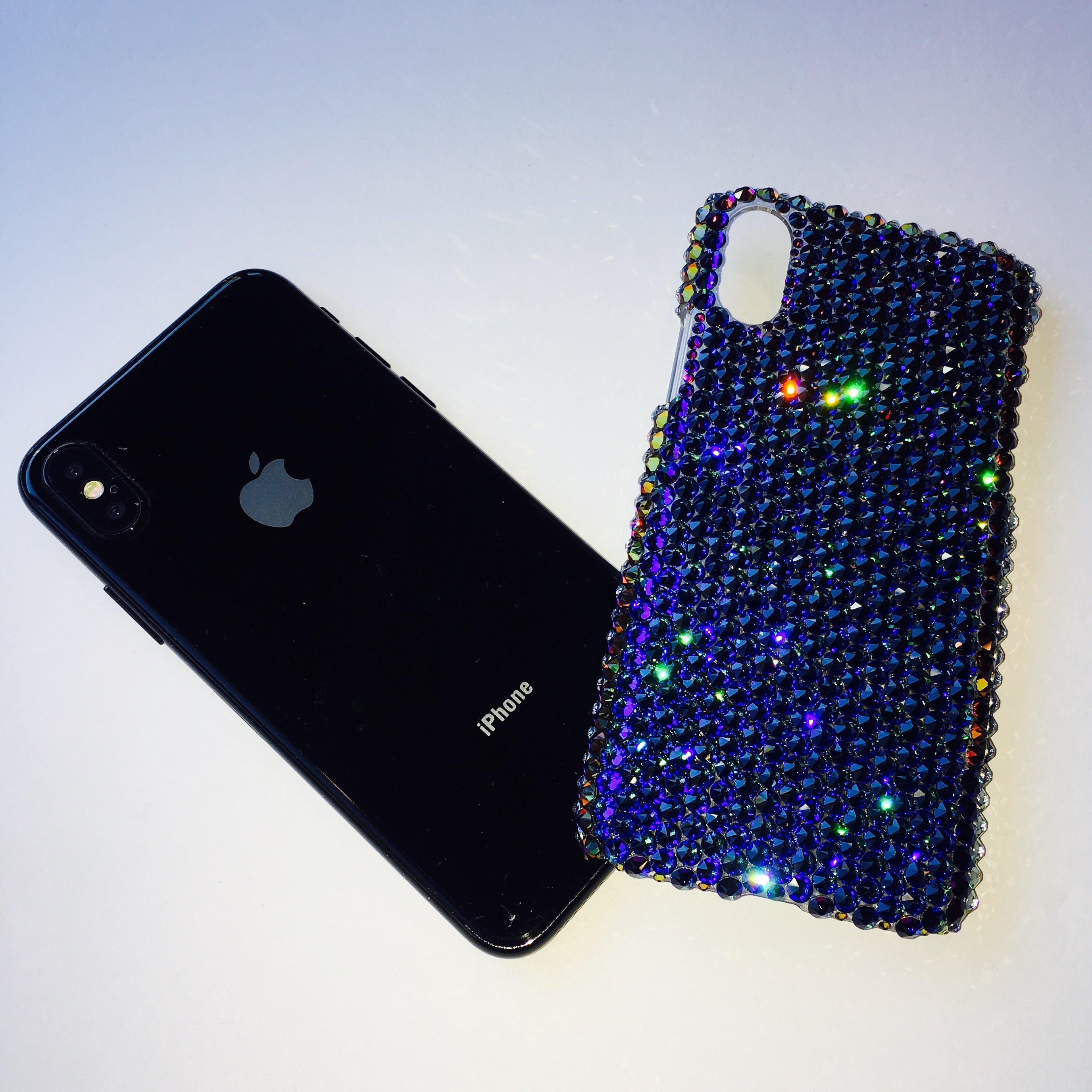 Exquisite Meridian Blue Multi Color BLING Back Case