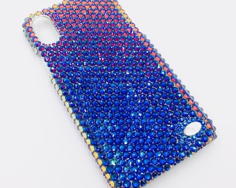 Exquisite Meridian Blue Multi Color BLING Back Case BeDazzled made w/Swarovski Crystals for iPhone 15 Pro Max Plus Mini 14 13 12 11 Xs Xr X