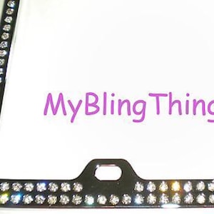 2 Reihen klar BLING Inset / eingebettet Strass Silber Chrom Nummernschild Rahmen mit Swarovski-Kristallen gemacht *