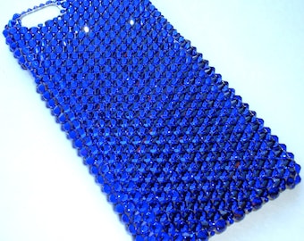 Cobalt - Dark Rich Blue Purple - BLING Bedazzled Back Case handmade w/ Swarovski Crystals for iPhone 15 Pro Max Plus Mini 14 13 12 11 Xs Xr