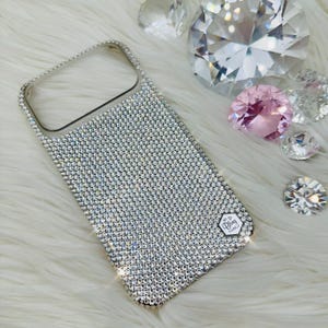 Luxury Clear Diamond Rhinestone BLING Bedazzled Back Case handmade with tiny 12ss Swarovski Crystals for iPhone 17 16 15 14 Pro Max Air Plus