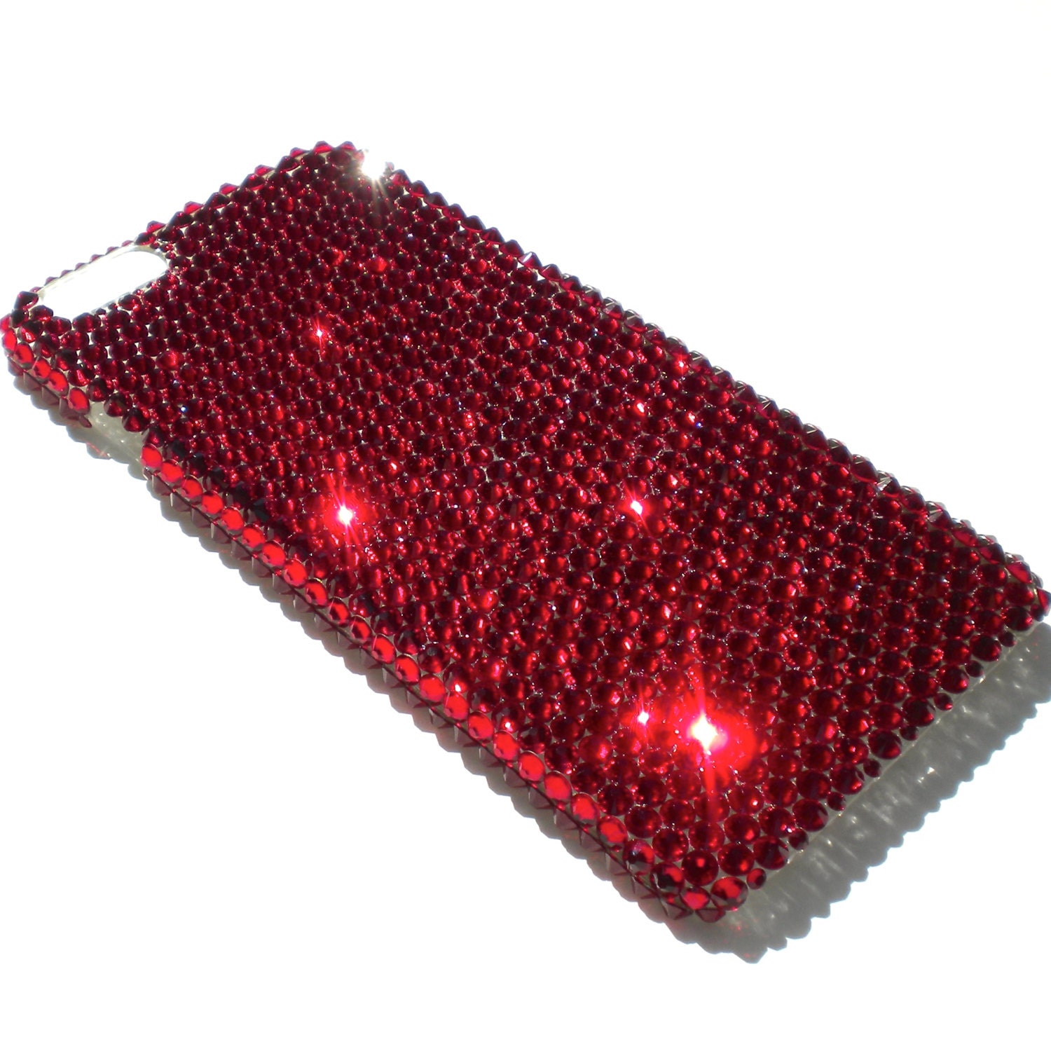 Siam - Dark Blood Red - Rhinestone Bling Back Case Handmade