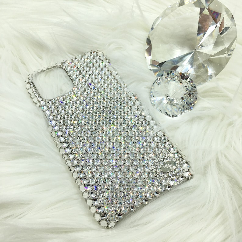 BLING Case for iPhone 15 14 13 Pro Max Plus Mini Luxury Clear Swarovski Crystal Diamond Rhinestone Back Cover made w/24ss Swarovski Crystals image 4