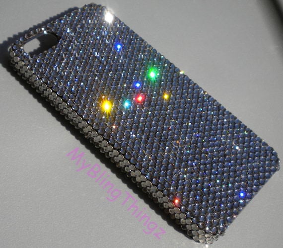 Small 12ss Black Diamond * Grey * BLING Bedazzled Back Case