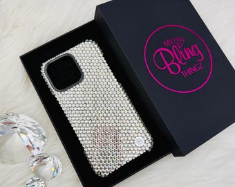 Luxe BLING Hülle für iPhone 17 16 15 Air Pro Max Plus Clear Crystal Diamond Strass-Rückseite mit hochwertigen Glas-Strasssteinen