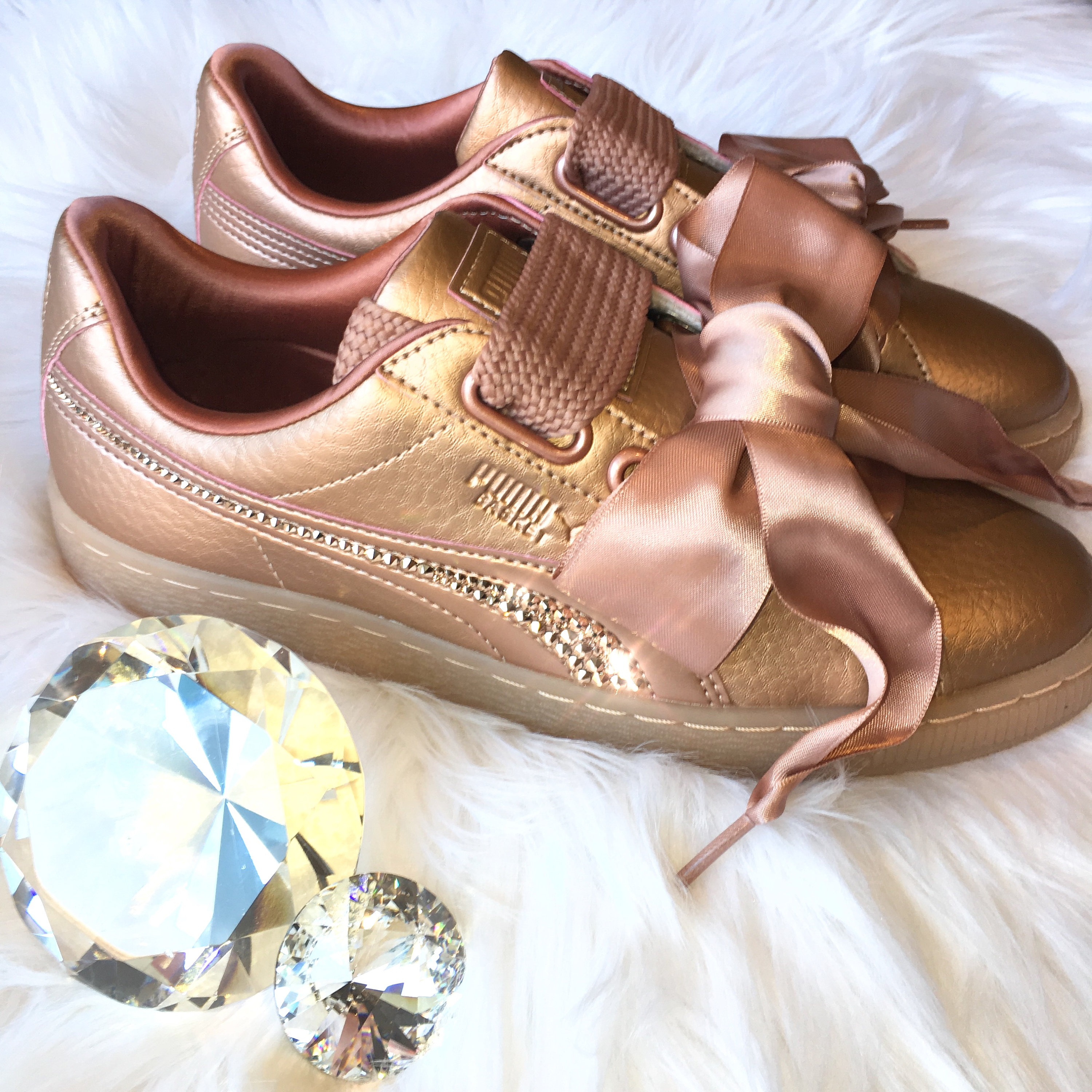 puma heart copper rose