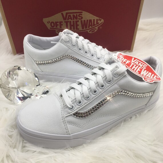 bedazzled white vans