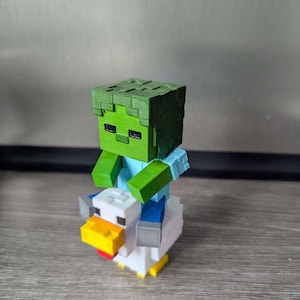 Chicken Jockey Figurine – 3D Printed Minecraft-Inspired Decorative Figure