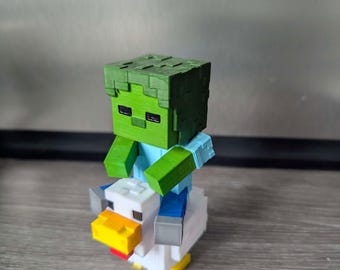 Chicken Jockey Figurine – 3D Printed Minecraft-Inspired Decorative Figure