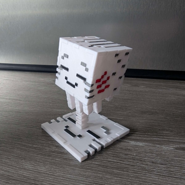 Estatua de Happy Ghastling: coleccionable impreso en 3D inspirado en Minecraft