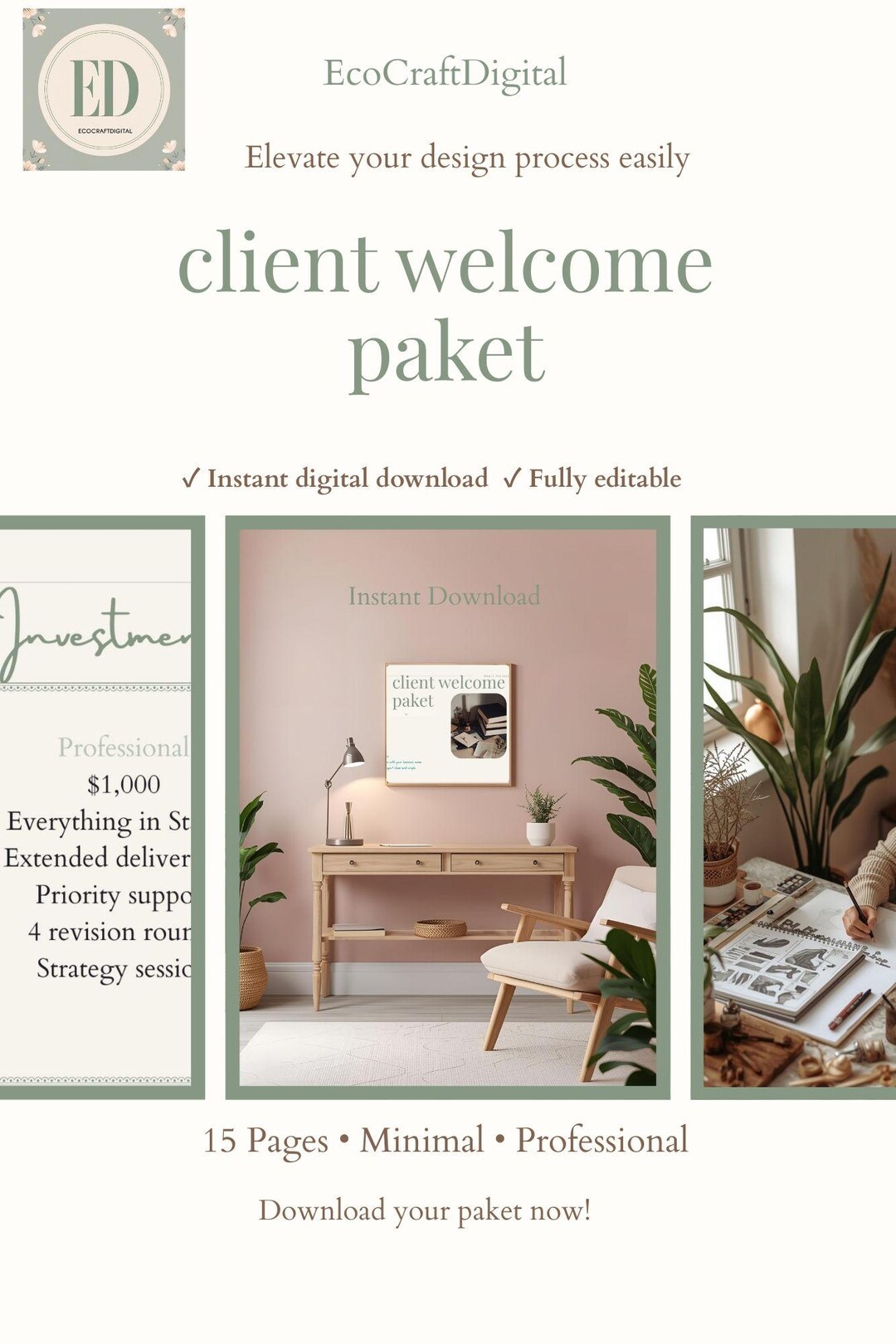 Client Welcome Pack | Minimalist Canva Template | Business Onboarding ...