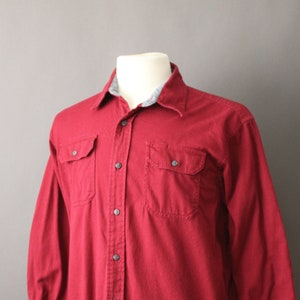 Mens Wrangler Shirt. Red Work Shirt. Vintage. Size Large. Gogovintage. Free Shipping