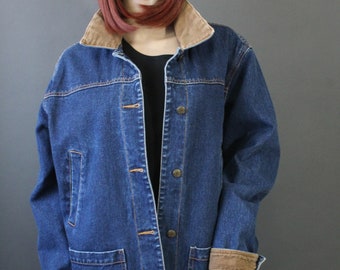90s Blue Denim Western Barn Coat - Etsy