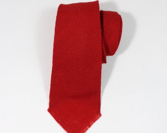 Vintage 1940s 50s Sandia Weavers Indian Cravats Hand Woven Wool Dress Tie. Red Tie. Gogovintage. Free Shipping