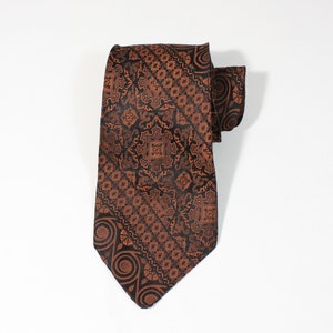 Vintage 1950s 60s Art Deco Modern Tie. Brown Black Pattern Tie ...