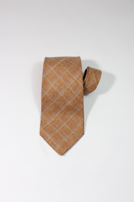 Paul Stuart (NWT) Plaid Dress Tie. Vintage. Light 
