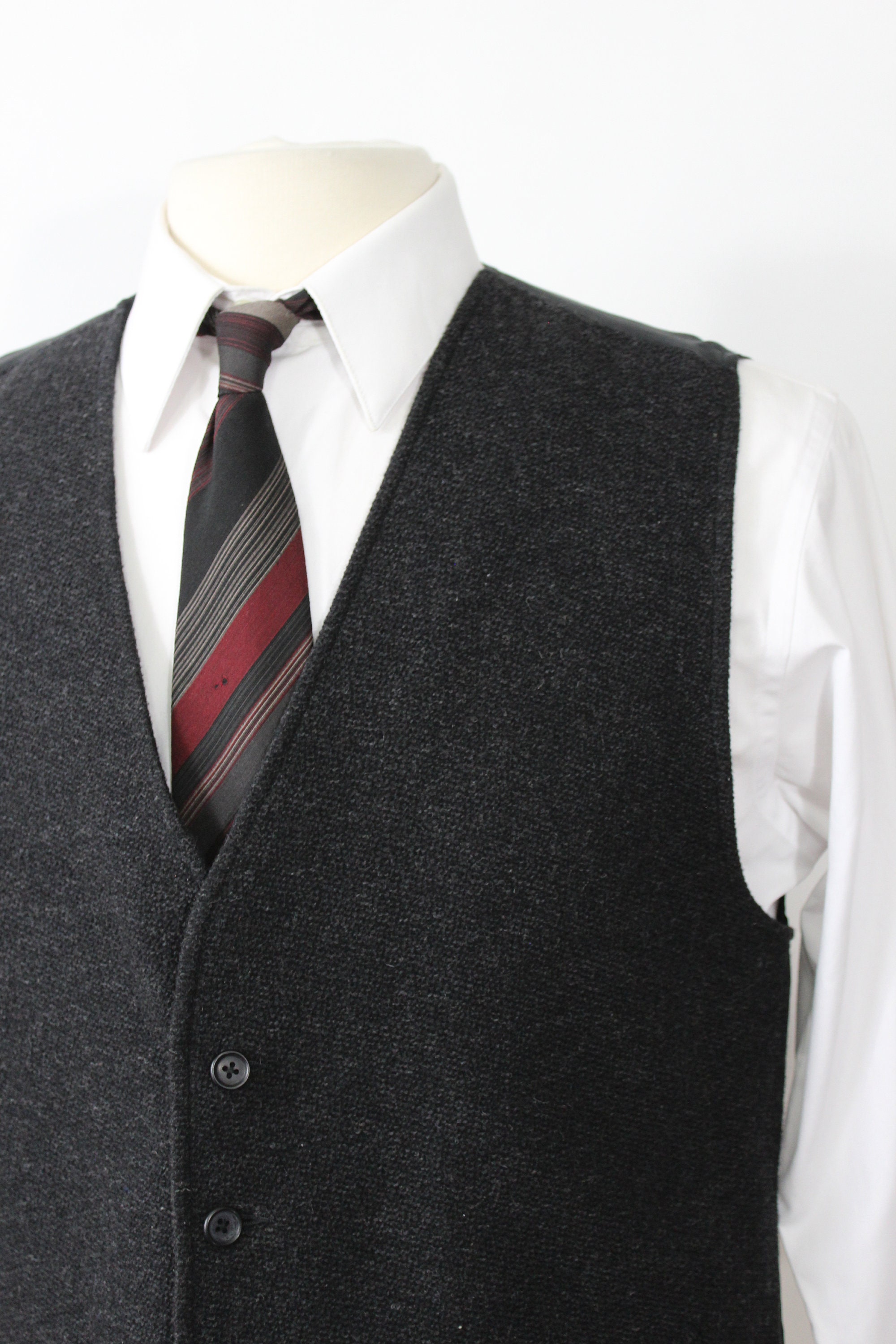 Mens Black Vest. Textured Wool Blend Vest. Suit Vest. Dress Etsy