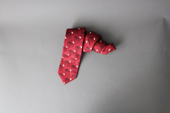 Mens Red Dress Tie. Red Black. Mid Century Modern… - image 1