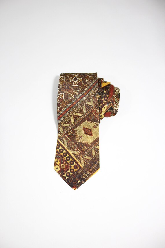 Rare 1970s Kole Kole Hawaiian Tie. Vintage. Brown… - image 1