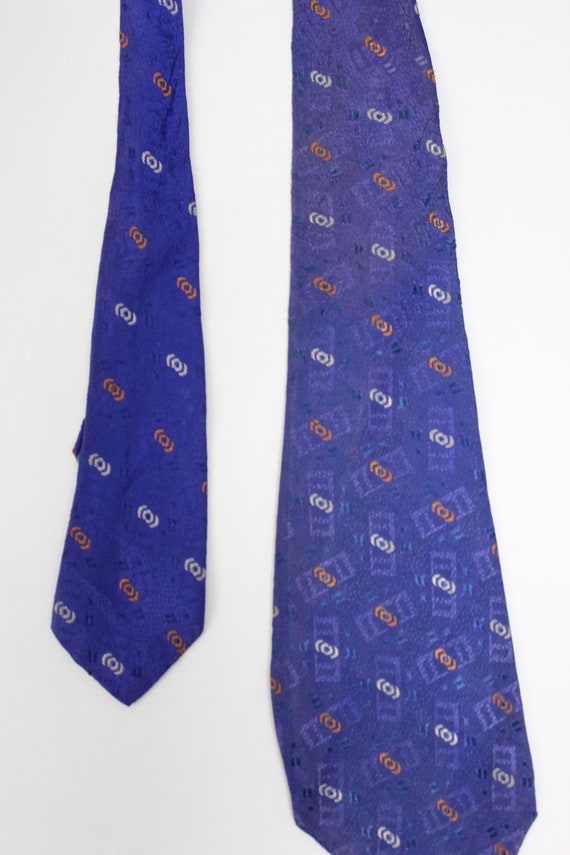 Rare 1930s Dress Tie. Vintage. Purple Copper Silv… - image 4