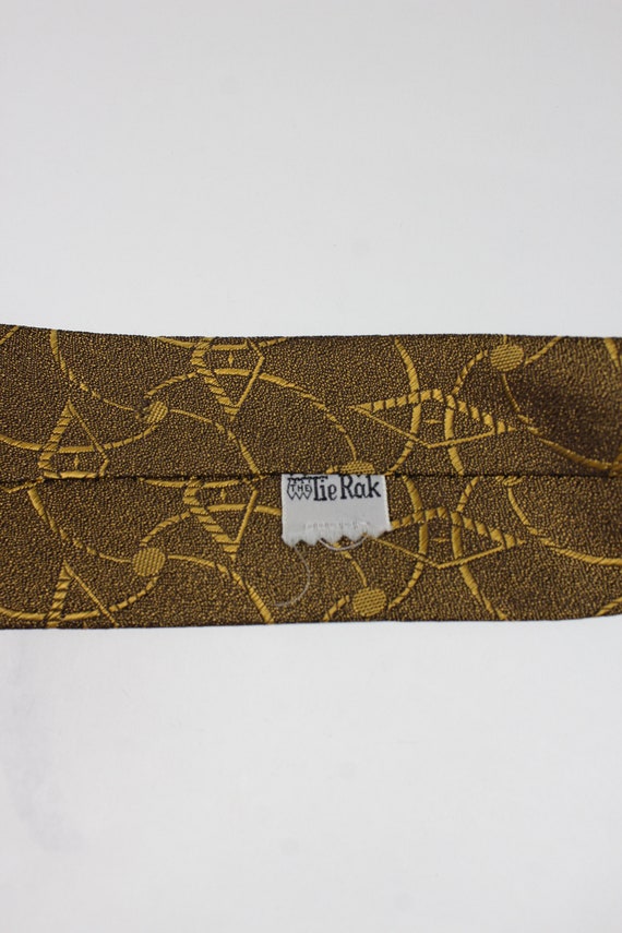Vintage 1950s 60s Atomic Style MCM Dress Tie. Gol… - image 4