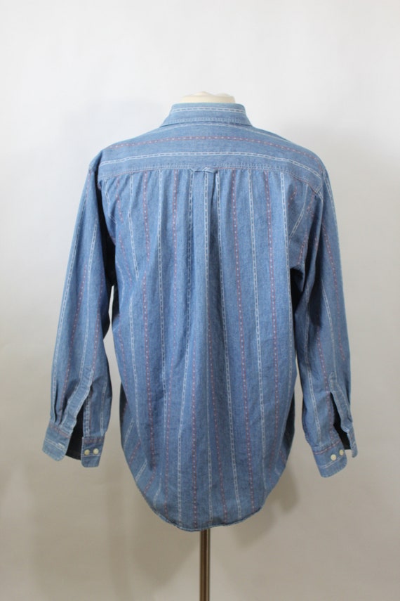 90's Chaps Ralph Lauren Boy Scout Label Shirt. Vintage. Blue Red