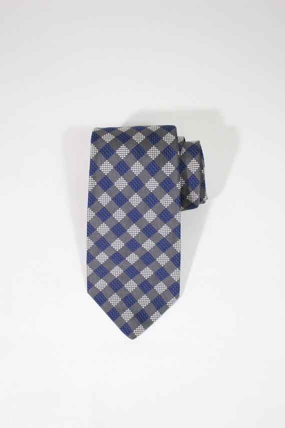 Paul Stuart Diamond Check Pattern Silk Dress Tie.… - image 1