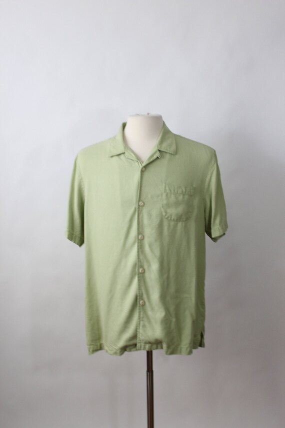 Tommy Bahama Silk Tropical Shirt. Vintage. Light Green Shirt. | Etsy