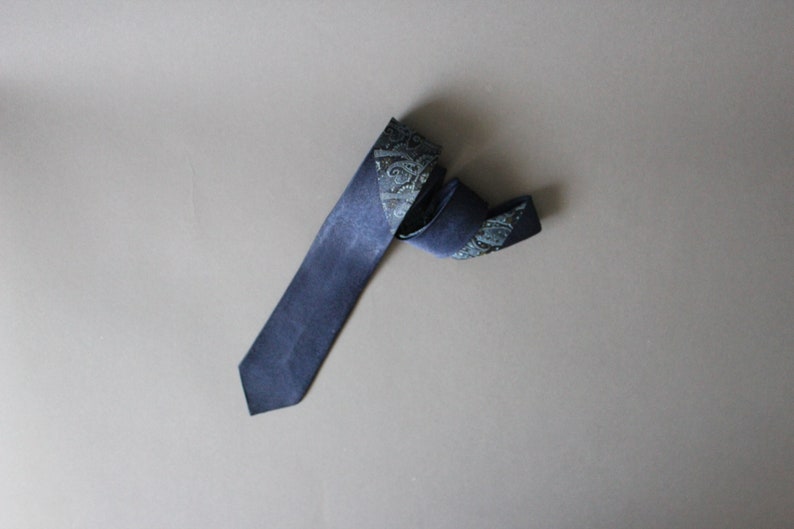 Dress Tie Superra Free Shipping 50s 60s Blue Paisley Swing Tie Vintage Gogovintage VLV Rare Tie Slim Tie