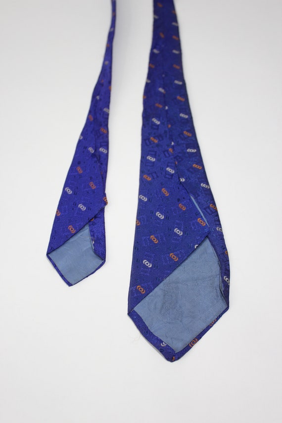 Rare 1930s Dress Tie. Vintage. Purple Copper Silv… - image 3