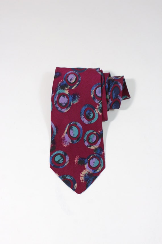 Ungaro Modern Abstract Dress Tie. Reddish Purple … - image 1