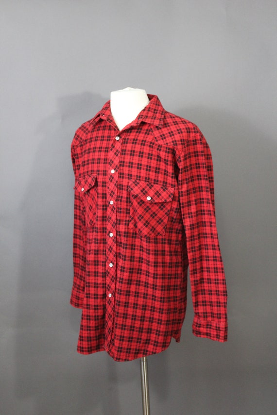 Buffalo Plaid Flannel Western Shirt. Snap Button.… - image 2