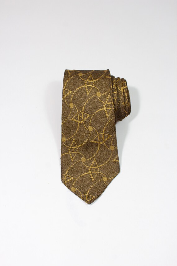 Vintage 1950s 60s Atomic Style MCM Dress Tie. Gol… - image 1