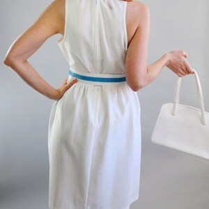 1960s White Mod Day Dress. Mad Men Fashion. Weddings. Spring Fashion. Size Medium image 4