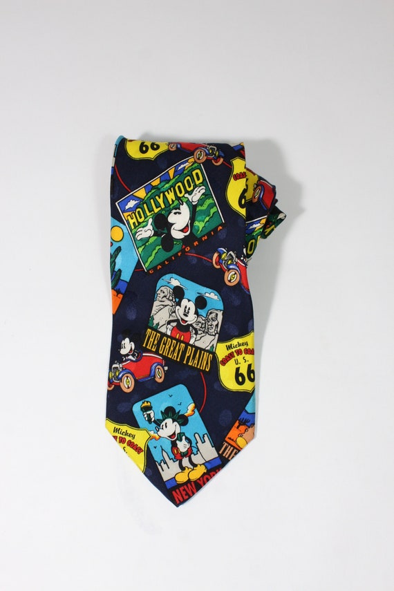 Mickey Mouse Route 66 Travel Disney Tie. Roadside 