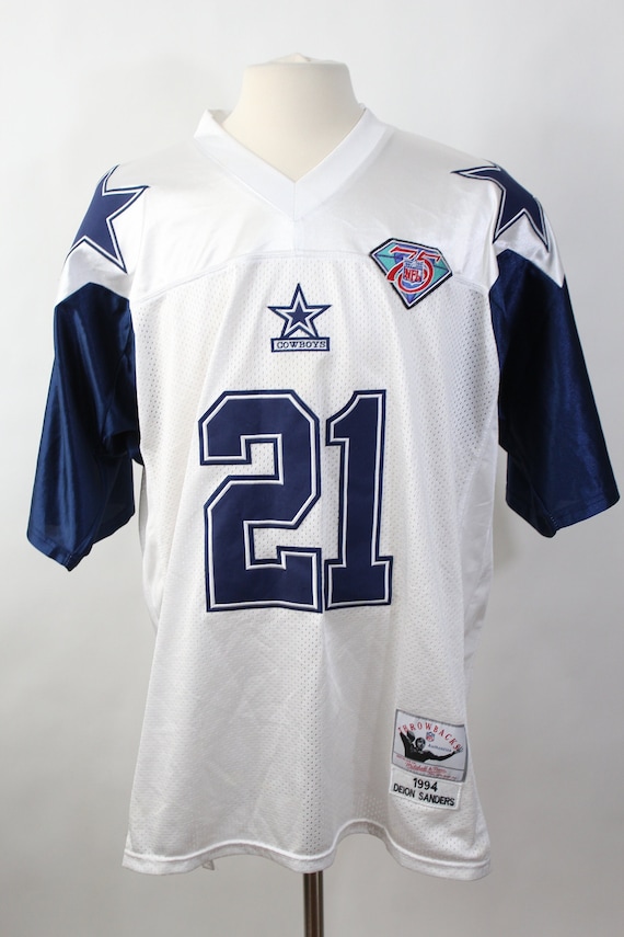 Deion Sanders #21 Cowboys Rare Throwback Jersey. M