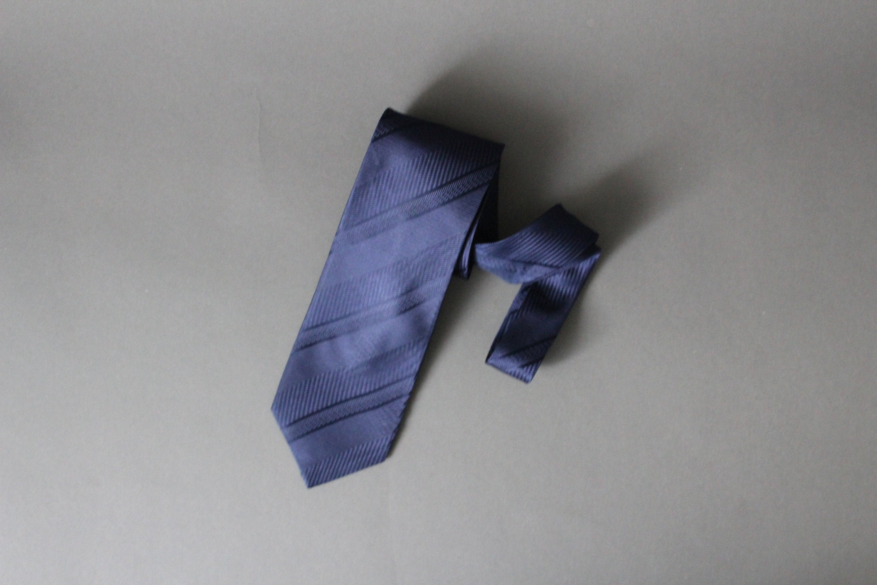 Mens Navy Blue Tie. Stripe Tie. Silk Tie. Vintage. Dress Tie. Etsy UK
