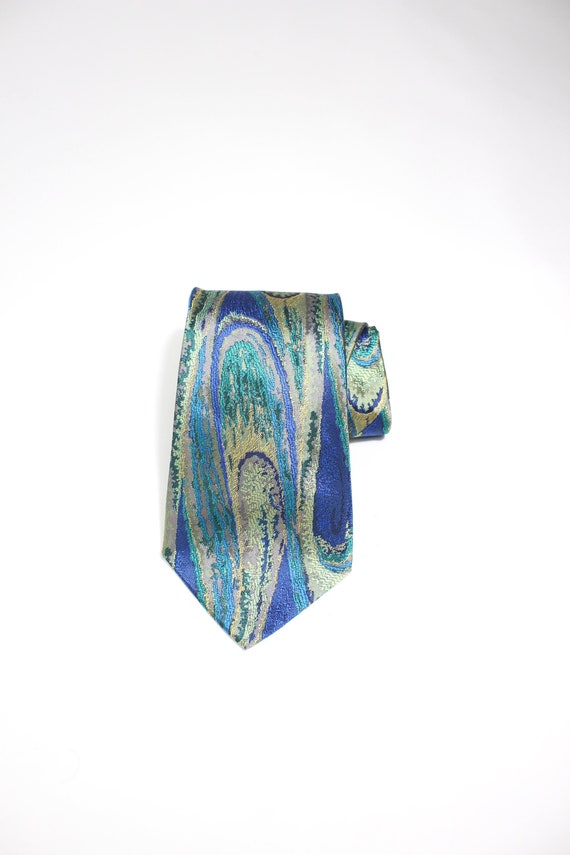 Missoni Dress Tie. Vintage. Blue Green Iridescent… - image 1