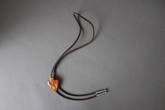 Vintage 70s Faux Arrowhead Bolo Tie. Western. Gog… - image 7