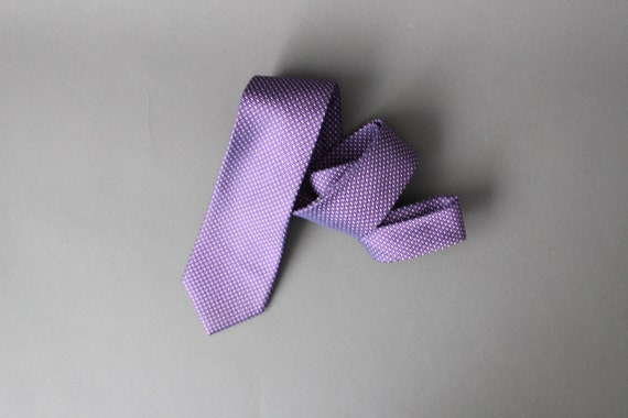 Mens Purple Dress Tie. Purple White Dot Pattern. Silk Tie. | Etsy