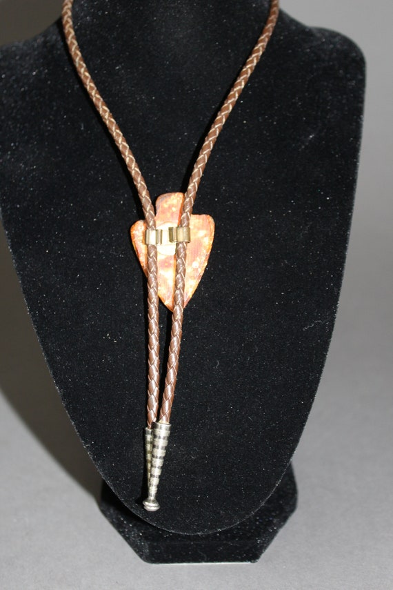 Vintage 70s Faux Arrowhead Bolo Tie. Western. Gog… - image 2