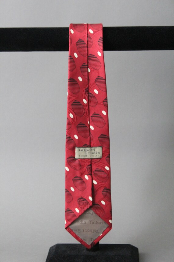 Mens Red Dress Tie. Red Black. Mid Century Modern… - image 3