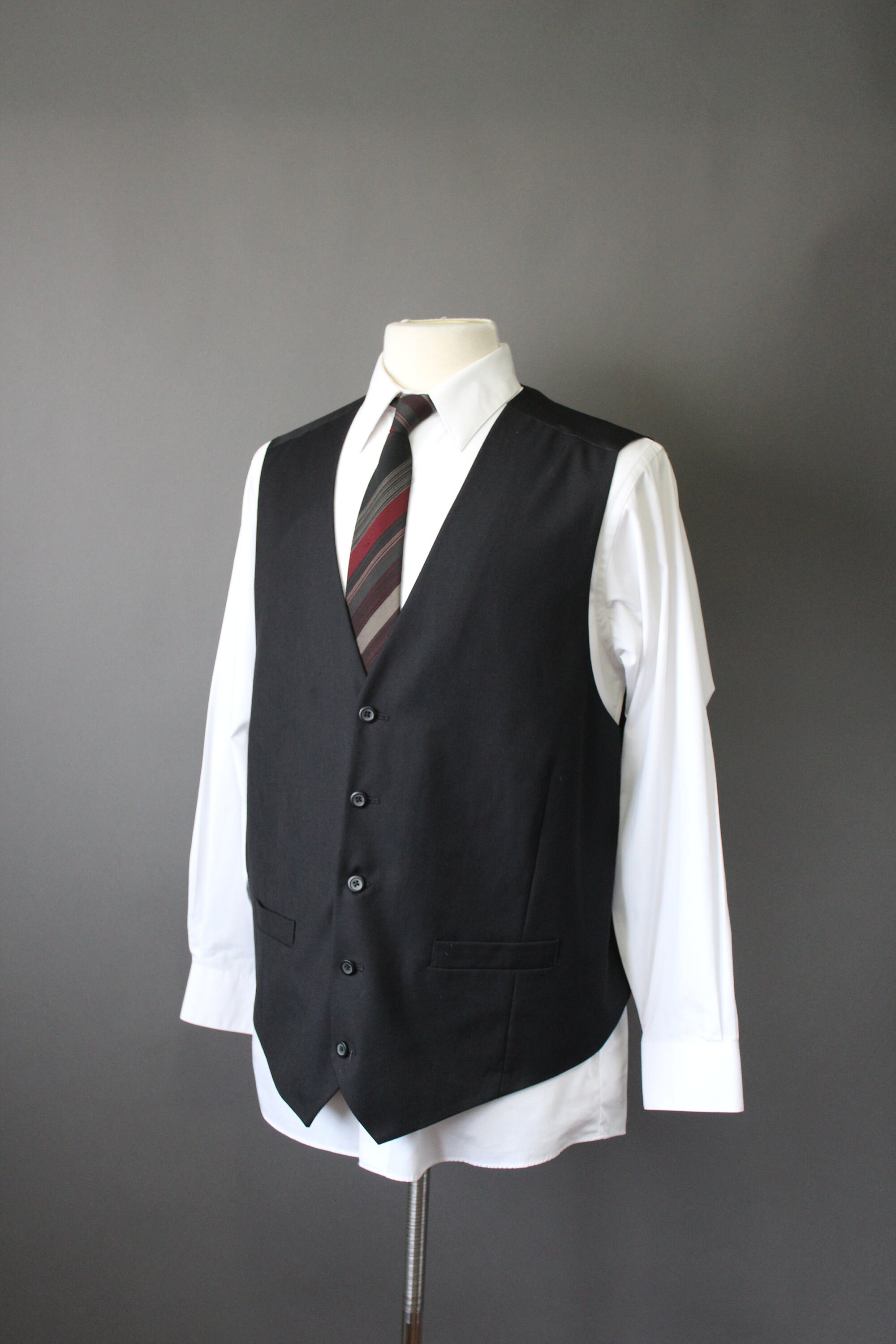 Mens Black Vest. Suit Vest. Dress Vest. Office Vest. Vintage. | Etsy
