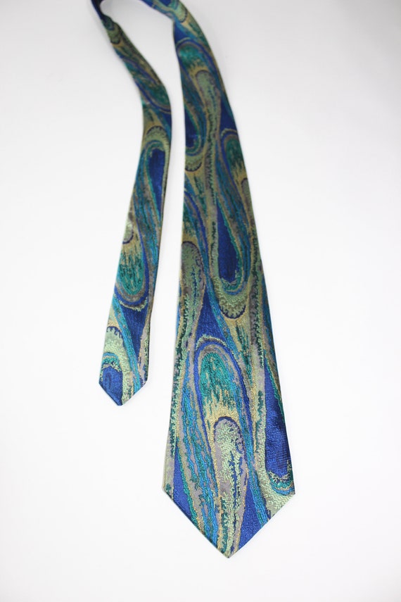 Missoni Dress Tie. Vintage. Blue Green Iridescent… - image 2