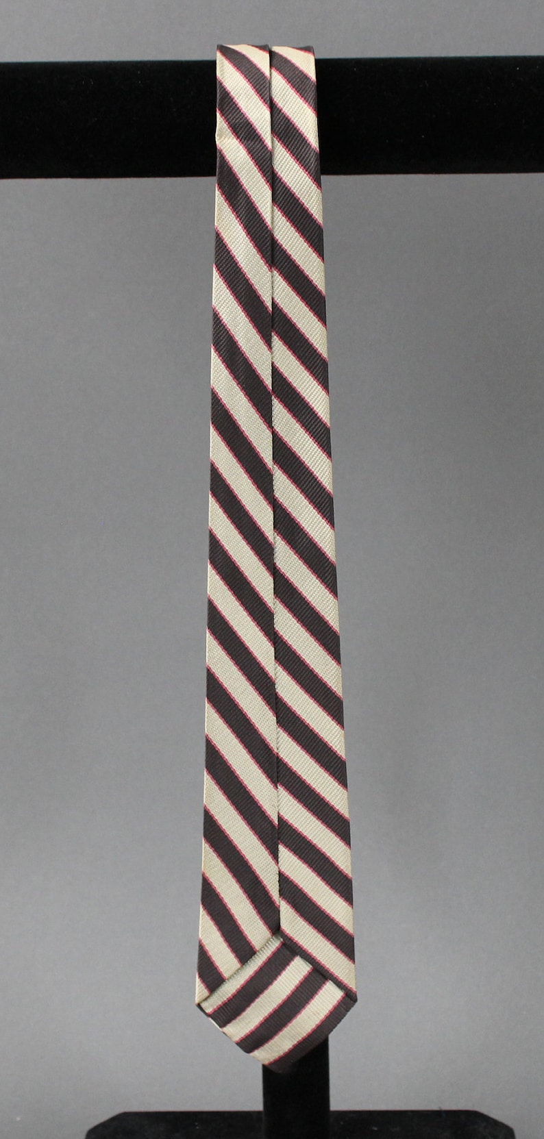 60s Stripe Dress Tie Vintage Tie Gogovintage Black and Gold Tie Free Shipping